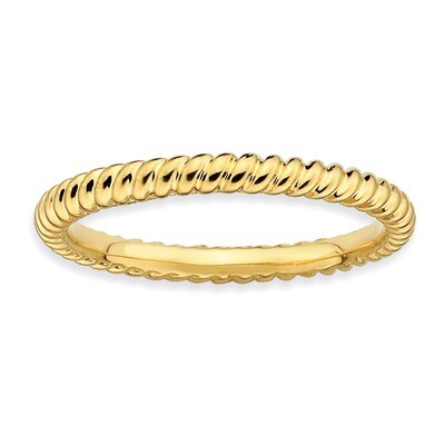 Gold-plated Twisted Ring - Sterling Silver QSK194, MPN: QSK194, 883957134031