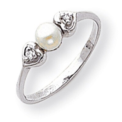 4.5mm Cultured Pearl Diamond ring 14k White Gold Y1937PL/AA, MPN: Y1937PL/AA, 886774134901