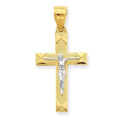 Crucifix Pendant 10K Gold &amp; Rhodium 10C1058, MPN: 10C1058, 886774019215