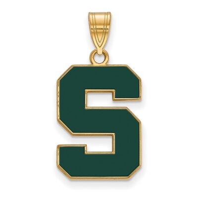 Michigan State University Large Enamel Pendant Gold-plated Silver GP032MIS, MPN: GP032MIS, 88677493…