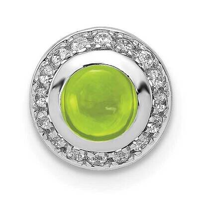 Cabochon .91 Peridot Chain Slide 14k White Gold Diamond PM4030-PE-012-WA, MPN: PM4030-PE-012-WA,