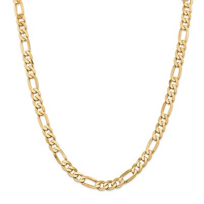 Leslie&#39;s 7.5mm Flat Figaro Chain 20 Inch 14k Gold HB-1297-20, MPN: 1297-20, 191101846885