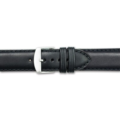 22mm Black Full Oil Leather Watch Band  BA355-22, MPN: BA355-22,