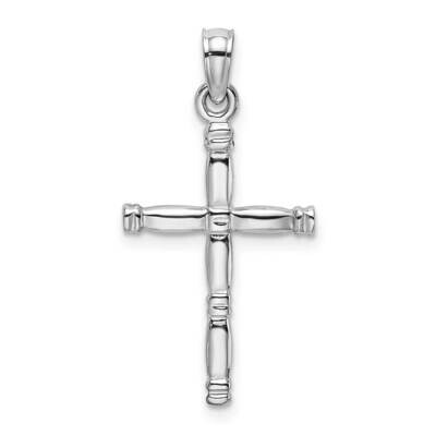 Polished Cross Charm 14k White Gold 3-D K8498W, MPN: K8498W, 637218173167