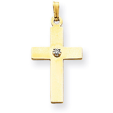 0.02ct. Diamond Cross Pendant 14k Gold Polished XR777, MPN: XR777, 883957475585