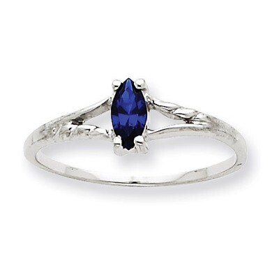 Polished Geniune Saphire Birthstone Ring 10k White Gold 10XBR198, MPN: 10XBR198, 191101091605