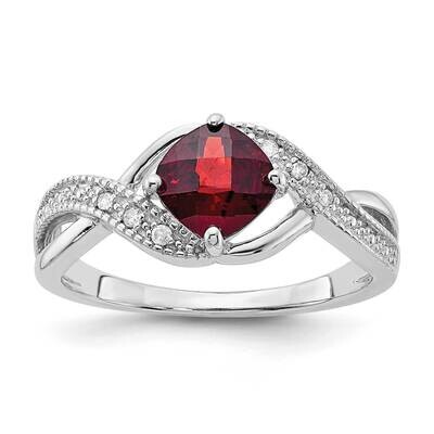 Sterling Silver Garnet and Diamond Ring RLS6614/GA-SSAS45-7