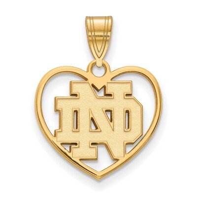 University of Notre Dame Pendant in Heart Gold-plated Sterling Silver GP018UND, MPN: GP018UND, 1911…