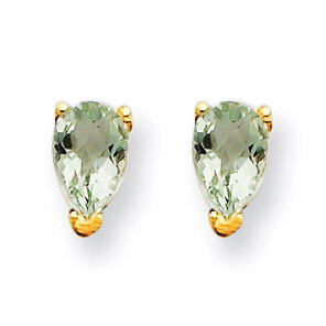 5x3 Pear Green Quartz Earrings 14k Gold XE78CG, MPN: XE78CG, 883957099903