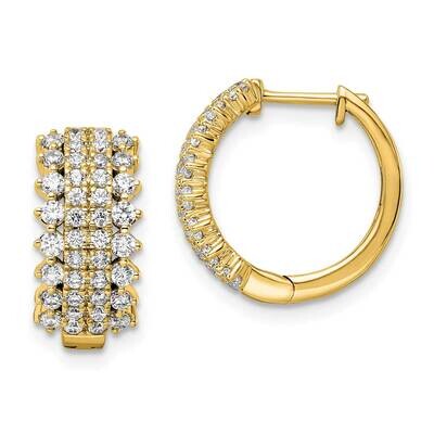 Si1/Si2, G H I, Hinged Hoop Earrings 14k Gold Lab Grown Diamond EM8364-100-YLG, MPN: EM8364-100-YLG…