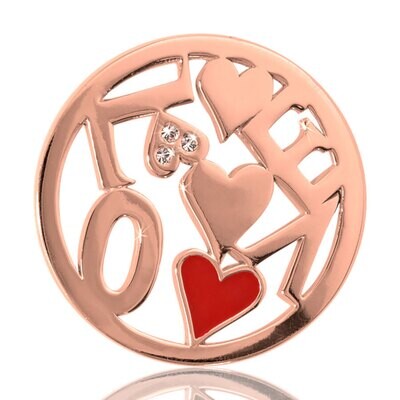 Nikki Lissoni Chaotic Love Rose Gold Plated 33mm Coin C1050RGM, MPN: C1050RGM, 8718627461518