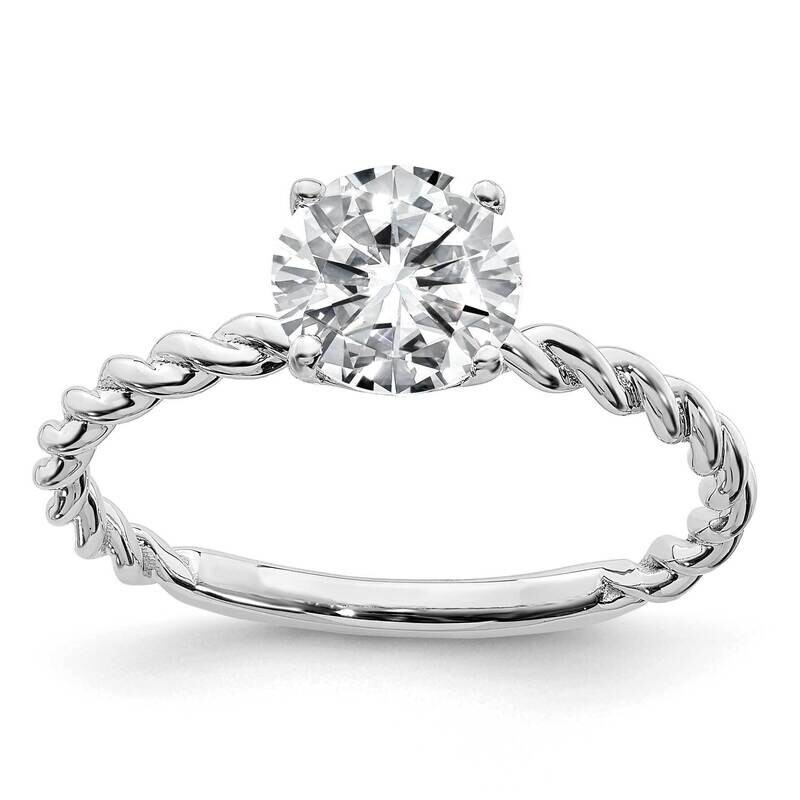 1 1/5ct. G H I True Light Round Twisted Moissanite Solitaire Ring 14k White Gold RM6798-120-WMT, MP…