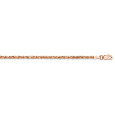2.25mm Diamond-Cut Rope with Lobster Clasp Chain 24 Inch 14k Rose Gold 018R-24, MPN: 018R-24, 88395…