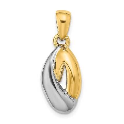Oval Fashion Pendant 14k Two-tone Gold K9742, MPN: K9742,