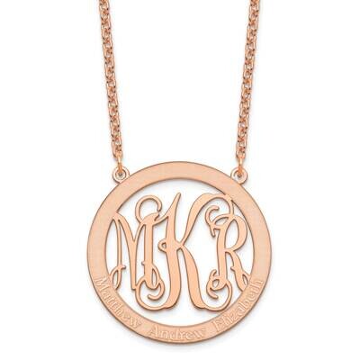 Large Family Monogram Necklace Sterling Silver Rose-plated XNA570RP, MPN: XNA570RP,