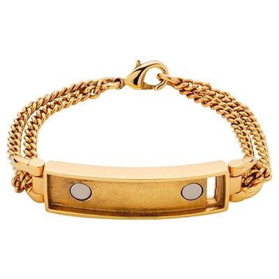 Nikki Lissoni Gold-plated Double-Chain Bracelet of 17cm For Medium Magnetic Tags TB04G17M, MPN: TB0…