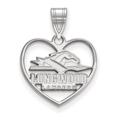 Longwood University Pendant in Heart Sterling Silver SS012LOC, MPN: SS012LOC, 886774688060