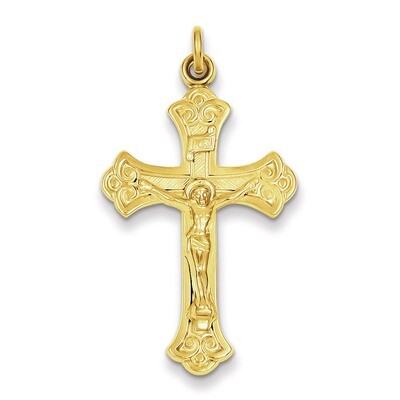 24k Gold-plated INRI Crucifix Pendant Sterling Silver QC5469, MPN: QC5469, 883957495903
