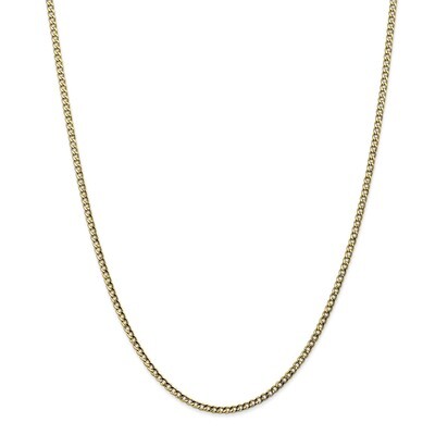 24 Inch 2.5mm Semi-Solid Curb Link Chain 10k Gold 10BC124-24, MPN: 10BC124-24, 191101439834