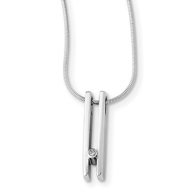 .02Ct. Diamond Necklace Sterling Silver QW164-18, MPN: QW164-18, 883957504582