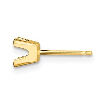 Princess 2.5mm V-End Post Earring Mounting 14k Yellow Gold YG370, MPN: YG370,