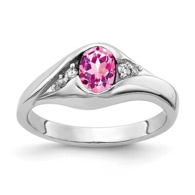 6x4mm Oval Pink Sapphire Aaa Diamond Ring 14k White Gold Y2107SP/AAA, MPN: Y2107SP_AA, 883957709048