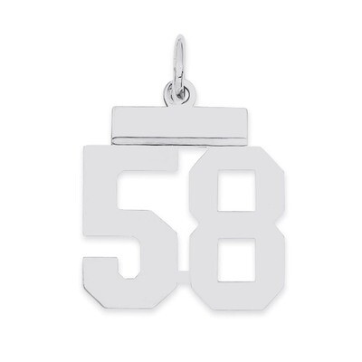 Pendant Number 58 Polished Sterling Silver Small QSS58, MPN: QSS58, 883957101514