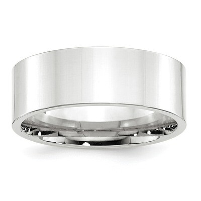 8mm Standard Flat Comfort Fit Band 10k White Gold WFLC080 Engravable, MPN: WFLC080, 886774462998