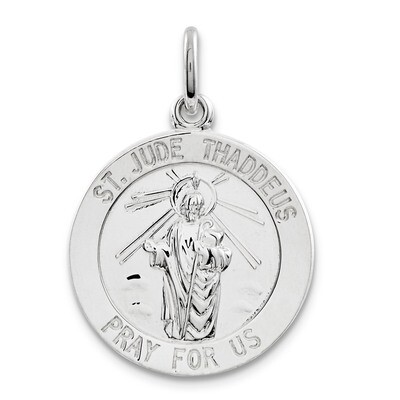 Saint Jude Thaddeus Medal Sterling Silver QC5690, MPN: QC5690, 191101183645