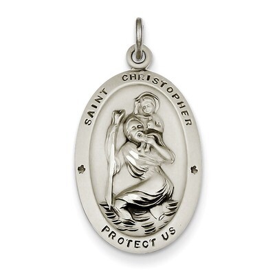 Saint Christopher Medal Sterling Silver QC3559, MPN: QC3559, 886774108377