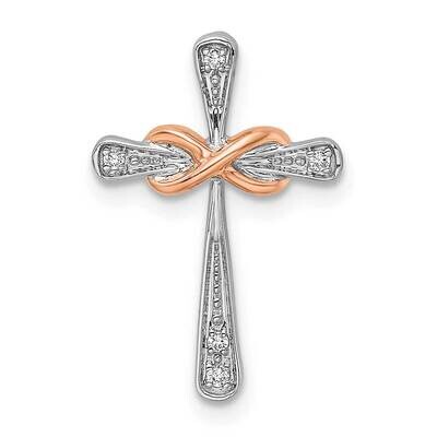 White &amp; Rose Cross with Infinity Diamond Chain Slide 14k Two-tone Gold PM8487-002-WRA, MPN: PM8487-…