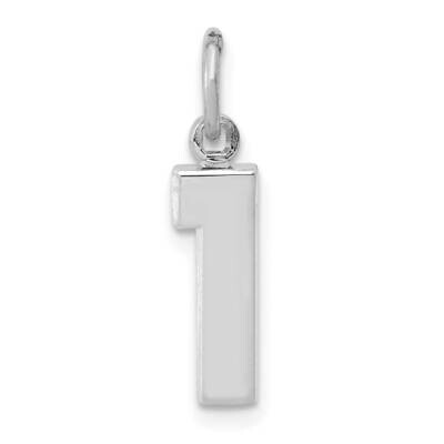 Casted Small Polished Number 1 Charm 14k White Gold WSP01, MPN: WSP01, 196904072295