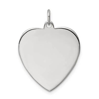 RG Plated Engravable Heart Polish Front/Satin Back Disc Charm Sterling Silver QM393, MPN: QM393, 88…