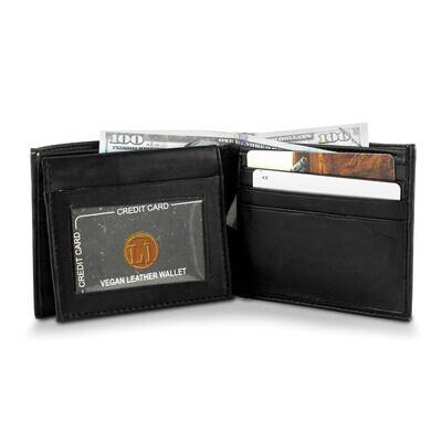 Black Vegan Leather Bi-Fold Wallet GM23241, MPN: GM23241,