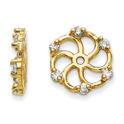 Earring Jacket 14k Gold AA Quality Diamond XJ6AA, MPN: XJ6AA, 883957115795
