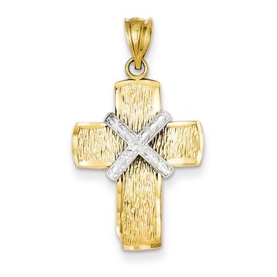 Diamond-cut Cross Pendant 14k Two-Tone Gold K3643, MPN: K3643, 883957587318