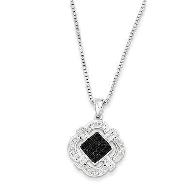 Black &amp; White Diamond Pendant Sterling Silver QP2330, MPN: QP2330, 886774189611