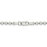 30 Inch 4.75mm Half Round Rolo Chain Sterling Silver QFC76-30, MPN: QFC76-30, 886774003153