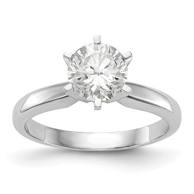 1.25ct. Medium-Wt Pointed-Shoulder 6-Prong Ring Mountin 14k White Gold KS68, MPN: KS68, 883957349251