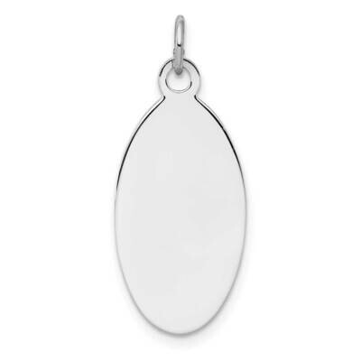 Engraveable Oval Polished Front Back Disc Charm Sterling Silver QM451/35P, MPN: QM451, 883957537382