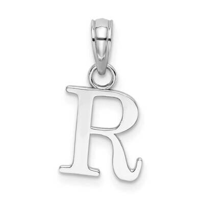 R Block Initial Charm 14k White Gold Polished K6423WR, MPN: K6423WR, 637218161553