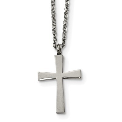 Small Cross Necklace Stainless Steel Brushed and Polished SRN1855-18 by Chisel, MPN: SRN1855-18, 88…
