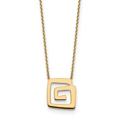Fancy Design with 2 In Extender Necklace 18 Inch 14k Gold Polished SF2886-16, MPN: SF2886-16, 88395…