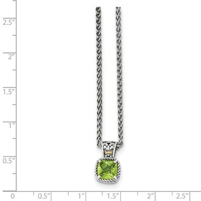 Peridot Necklace Sterling Silver &amp; 14k Gold QTC1464, MPN: QTC1464, 191101465185