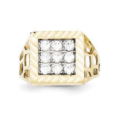 Men&#39;s Synthetic Diamond Ring 10k Gold 10C1302, MPN: 10C1302, 886774021652
