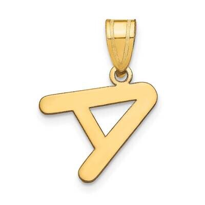 Bubble Letter A Initial Pendant 14k Gold Polished YC1441A, MPN: YC1441A, 196904089934