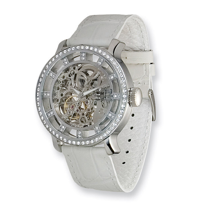 Moog Chameleon Swarovski Bezel White Strap Watch - Fashionista