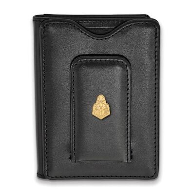 Purdue Black Leather Wallet Gold-plated Silver on Leather GP048PU-W1, MPN: GP048PU-W1, 886774946429