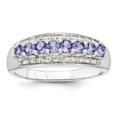 Tanzanite &amp; Diamond Ring Sterling Silver QDX945, MPN: QDX945, 886774646886