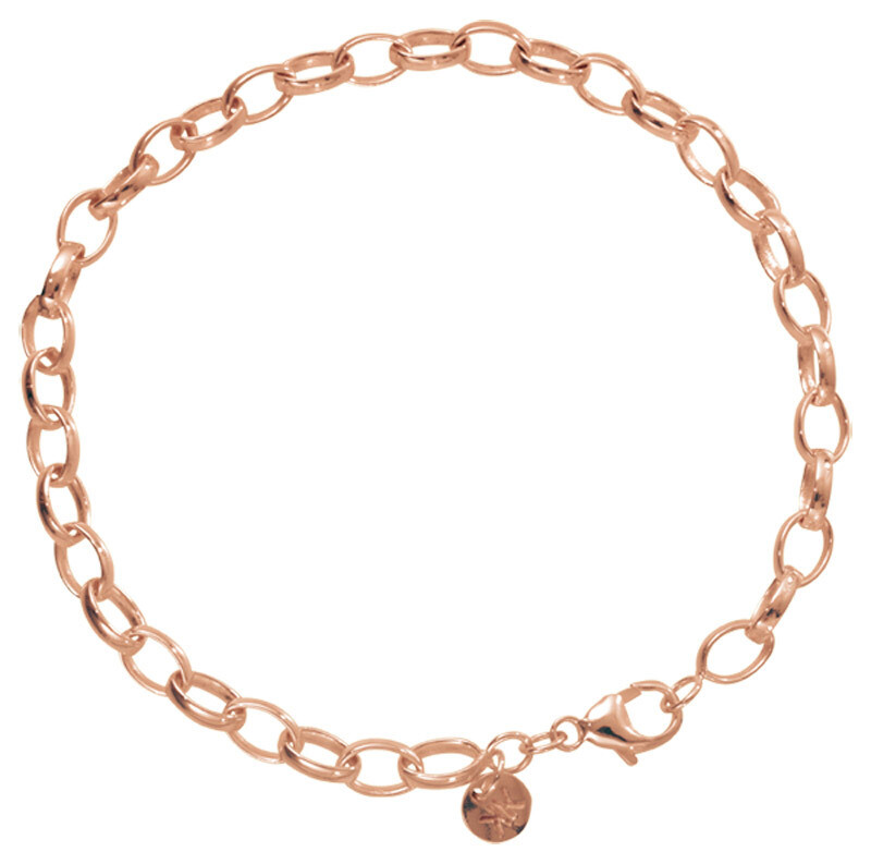 Nikki Lissoni Rose Gold-Plated Chain Bracelet 7X5mm 21cm 8.2 inch For Charms Not Compatible with Pe…